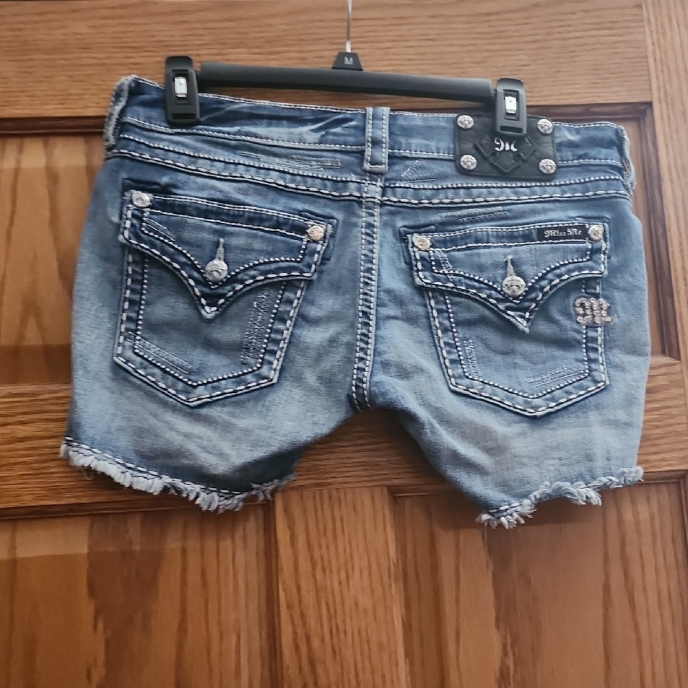 Miss Me Blue Denim Shorts with Embellished Details